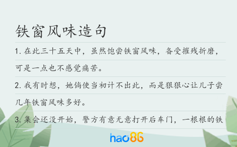 铁窗风味造句