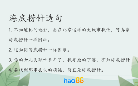 海底捞针造句