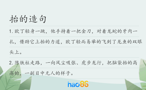 抬的造句