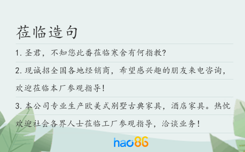 莅临造句