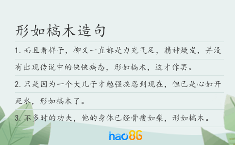 形如槁木造句