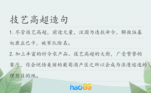 技艺高超造句