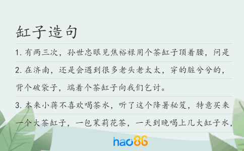 缸子造句
