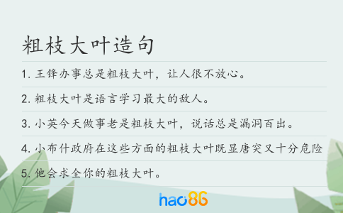 粗枝大叶造句