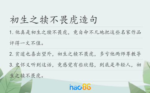 初生之犊不畏虎造句