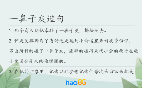 一鼻子灰造句