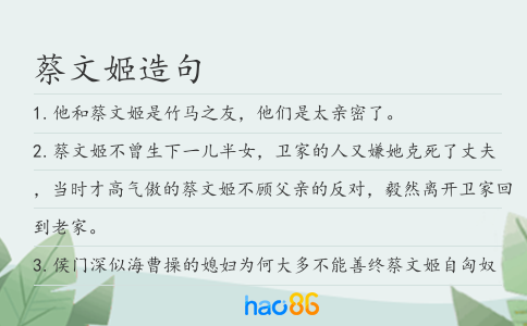 蔡文姬造句
