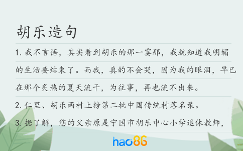 胡乐造句