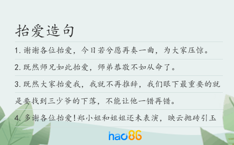 抬爱造句
