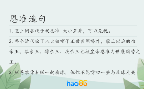 恩准造句