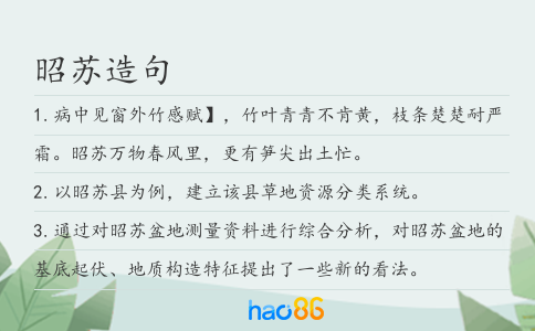 昭苏造句