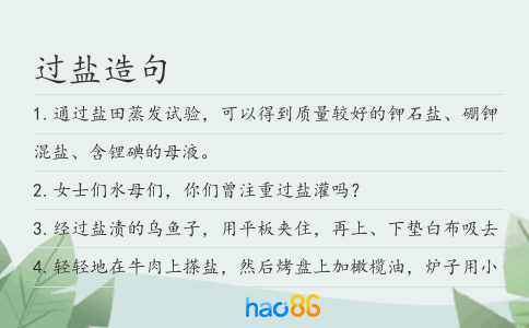 过盐造句