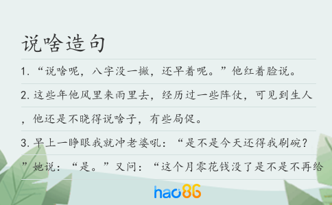 说啥造句