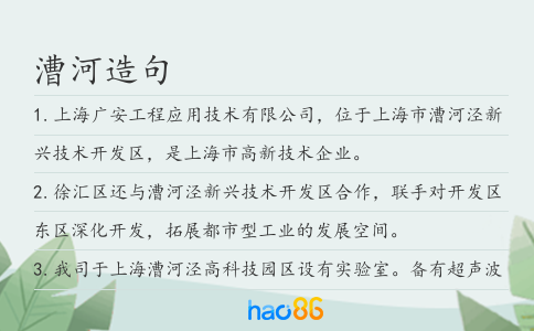 漕河造句