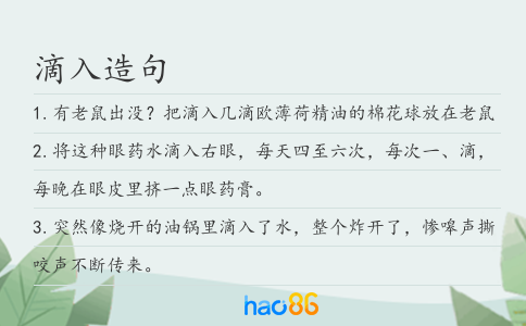 滴入造句