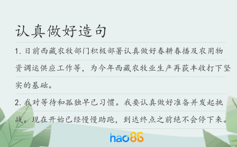 认真做好造句