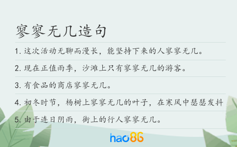 寥寥无几造句