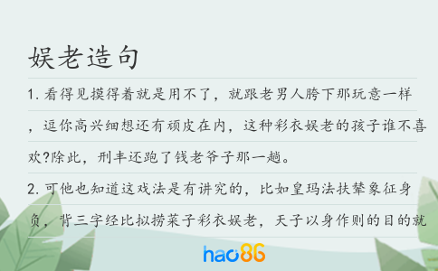 娱老造句