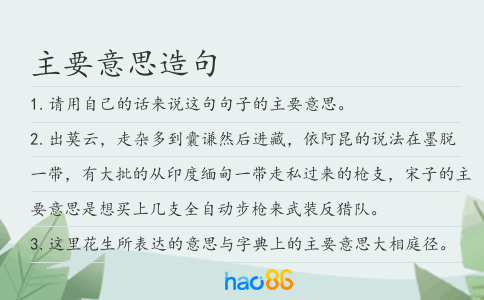 主要意思造句