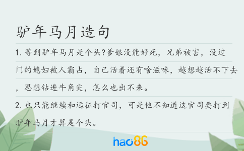 驴年马月造句
