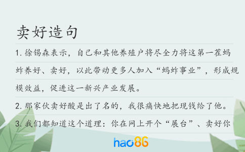 卖好造句