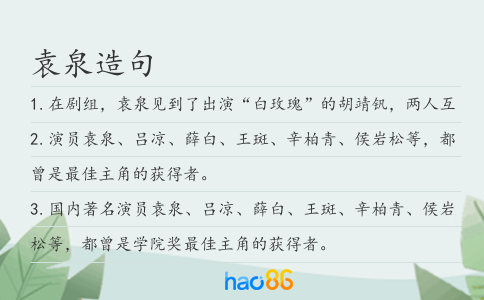 袁泉造句