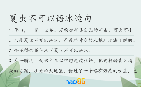 夏虫不可以语冰造句