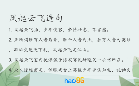风起云飞造句