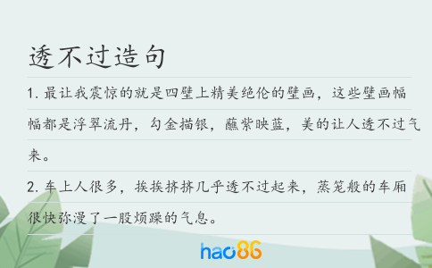 透不过造句