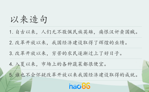以来造句