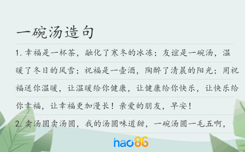 一碗汤造句