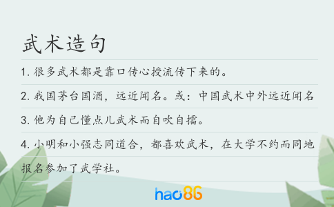 武术造句