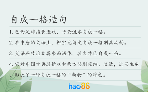 自成一格造句