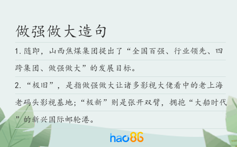 做强做大造句