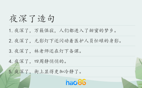夜深了造句