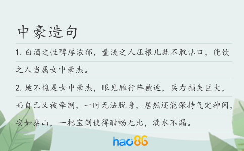 中豪造句