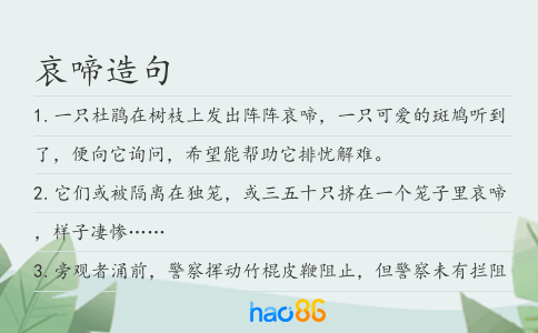 哀啼造句