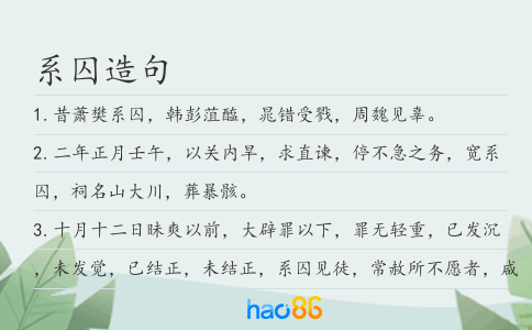 系囚造句