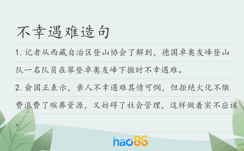 不幸遇难造句
