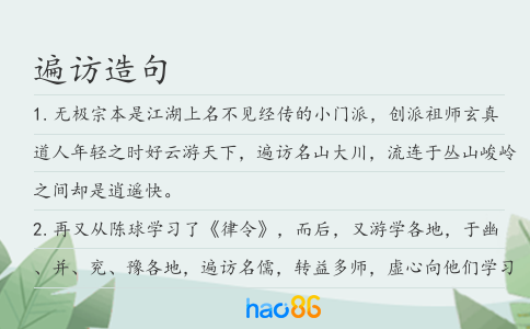 遍访造句