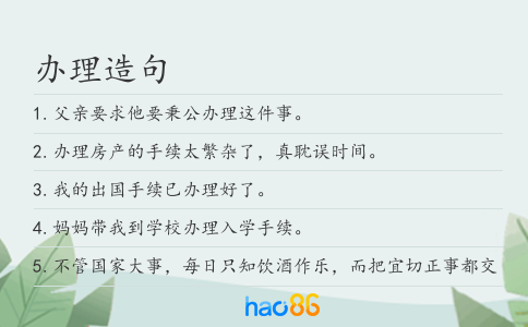 办理造句