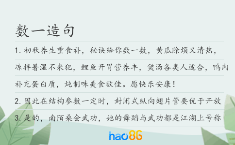 数一造句