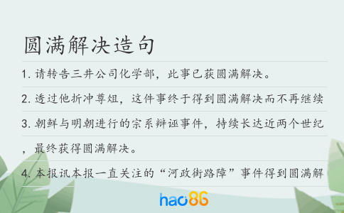 圆满解决造句