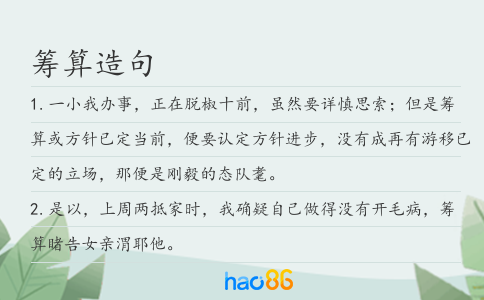 筹算造句