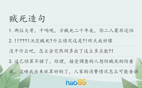 贼死造句