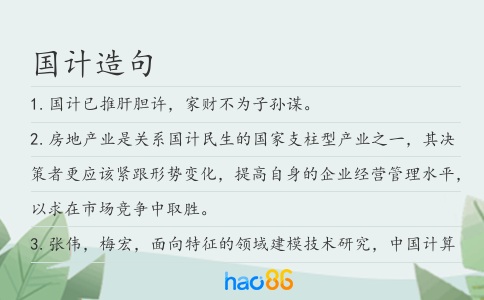 国计造句