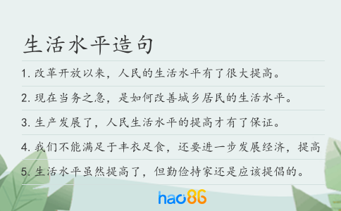 生活水平造句