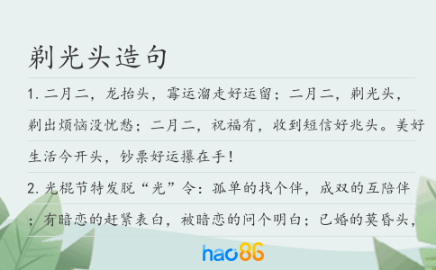 剃光头造句