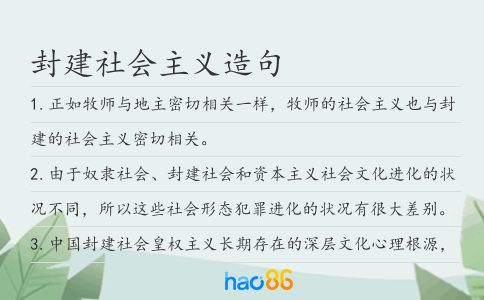 封建社会主义造句