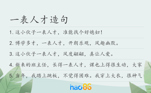 一表人才造句